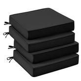 UNIKOME Outdoor Chair Cushion Set of 4 in black, front view