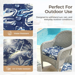 UNIKOME Outdoor Chair Cushion Set of 4 on outdoor chair