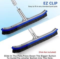 Unipool pool brush attachment clip for telescopic pole