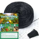 Unves 65 x 13 Ft bird netting, black polyethylene material front view