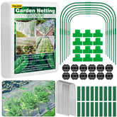 Unves Garden Netting Kit 10x25 ft with hoops and clips