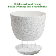 UOUZ 12-inch plant pot with detachable saucer