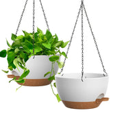 UOUZ 13 Inch Self-Watering Hanging Planter front view with removable reservoir