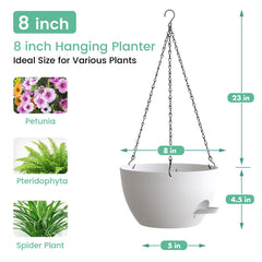 UOUZ 8-inch self-watering planter displaying ivy plant
