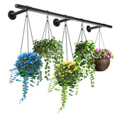 Uoveya Hanging Planters Rod 63In black metal holder bar front view