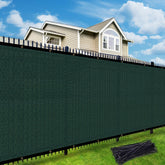 UPGRADE 6' X 5' Privacy Fence Screen in Dark Green front view