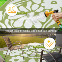 Uphome outdoor rug rolled up with carry bag