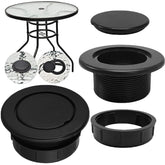 UpinFun Patio Table Umbrella Hole Ring Plug Set, three pieces in black