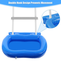 UQM Inflatable Pool Foot Bath Tray inflated next to pool ladder