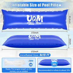 UQM Pool Pillows 4x15 ft double valve for easy inflation