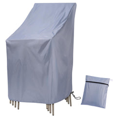 Uranshin Waterproof Stackable Chair Cover front view, grey