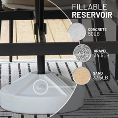 US Weight Fillable Umbrella Base filled with sand, white