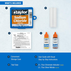 User demonstrating the Taylor K-1766 pool test kit in use