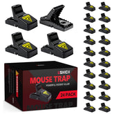 USKICH 24 Pack Mouse Traps indoor black model front view