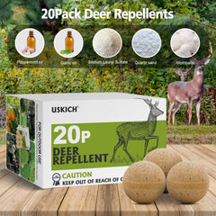 USKICH Deer Repellent ball being placed in a garden