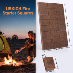 USKICH Fire Starter Squares ready for use in a grill