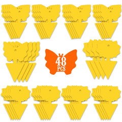 USKICH Fruit Fly Sticky Trap front view, yellow, pack of 48