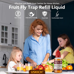 USKICH Fruit Fly Trap Refill Liquid packaging back view
