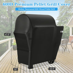 Utheer Grill Cover for Weber Searwood 600 side view