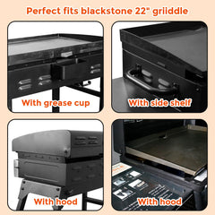 Utheer Magnetic Wind Guard short rear panel for Blackstone 22 inch griddle