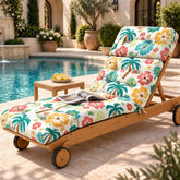 Uthem Outdoor Lounge Chair Cushion front view, green tree design