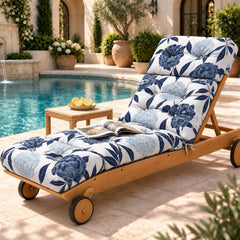 Uthem Outdoor Lounge Chair Cushion in Blue, front view