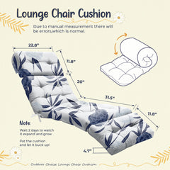 Uthem Outdoor Lounge Chair Cushion showing side with anti-slip design