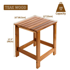 Utoplike Teak Outdoor Side Table in a garden setting