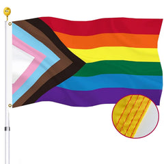 UTSANG Progress Pride Rainbow Flag 3x5 ft front view