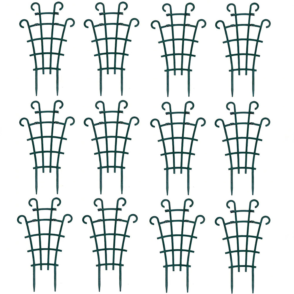 UWIOFF 12 Pcs Garden Trellis for climbing plants, dark green