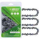 V-MODEST 18 Inch Chainsaw Chain Pack front view with three chains