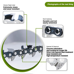 V-MODEST 6" chainsaw chain showing drive links