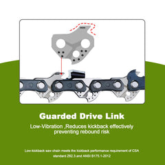 V-MODEST Chainsaw Chain showing lubrication system