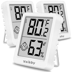 Vaikby Indoor Humidity Meter Hygrometer front view, white