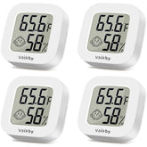 Vaikby Indoor Thermometer 4-Pack with clear LCD display