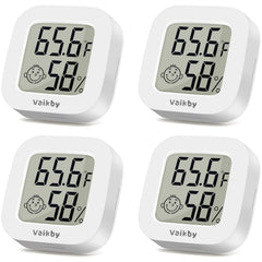 Vaikby Indoor Thermometer 4-Pack with clear LCD display