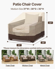 Vailge patio chair cover showing adjustable straps and elastic hem