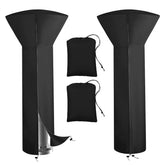 Vailge patio heater cover front view, black, 89 inches tall