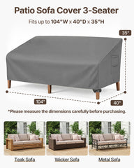 Vailge Patio Sofa Cover showing waterproof features