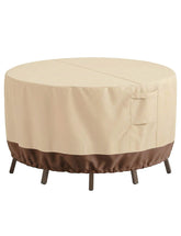 Vailge Round Outdoor Table Cover beige and brown front view