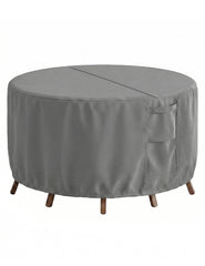 Vailge round patio table cover 72" diameter grey front view