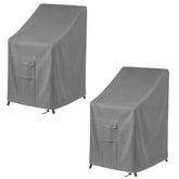 Vailge stackable patio chair cover grey front view