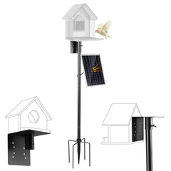 vakiav bird house pole kit with black metal finish