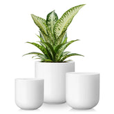 vancasso ceramic plant pots set of 3 in white