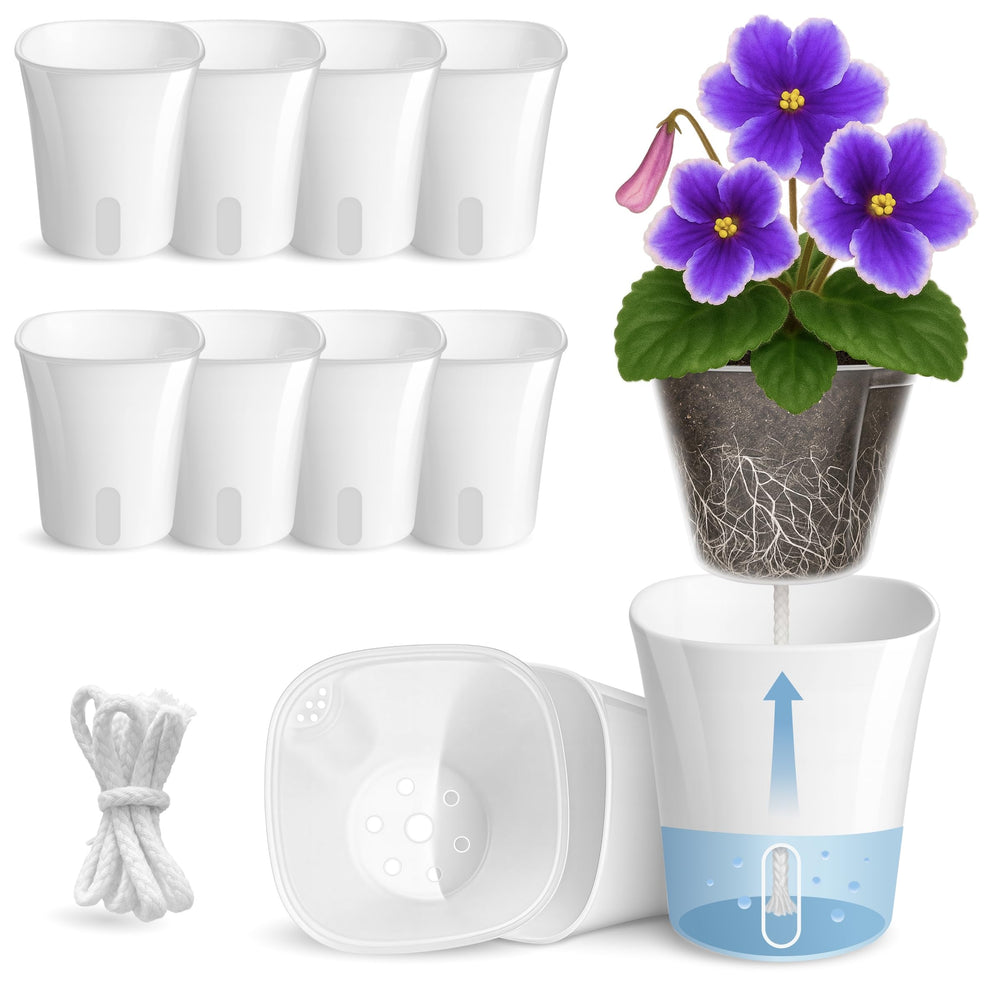 Vandorelle 10 pack of 3-inch self-watering pots in Arctic White