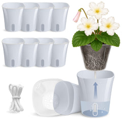 Vandorelle 10 pack of 3 inch self-watering pots in blue grey