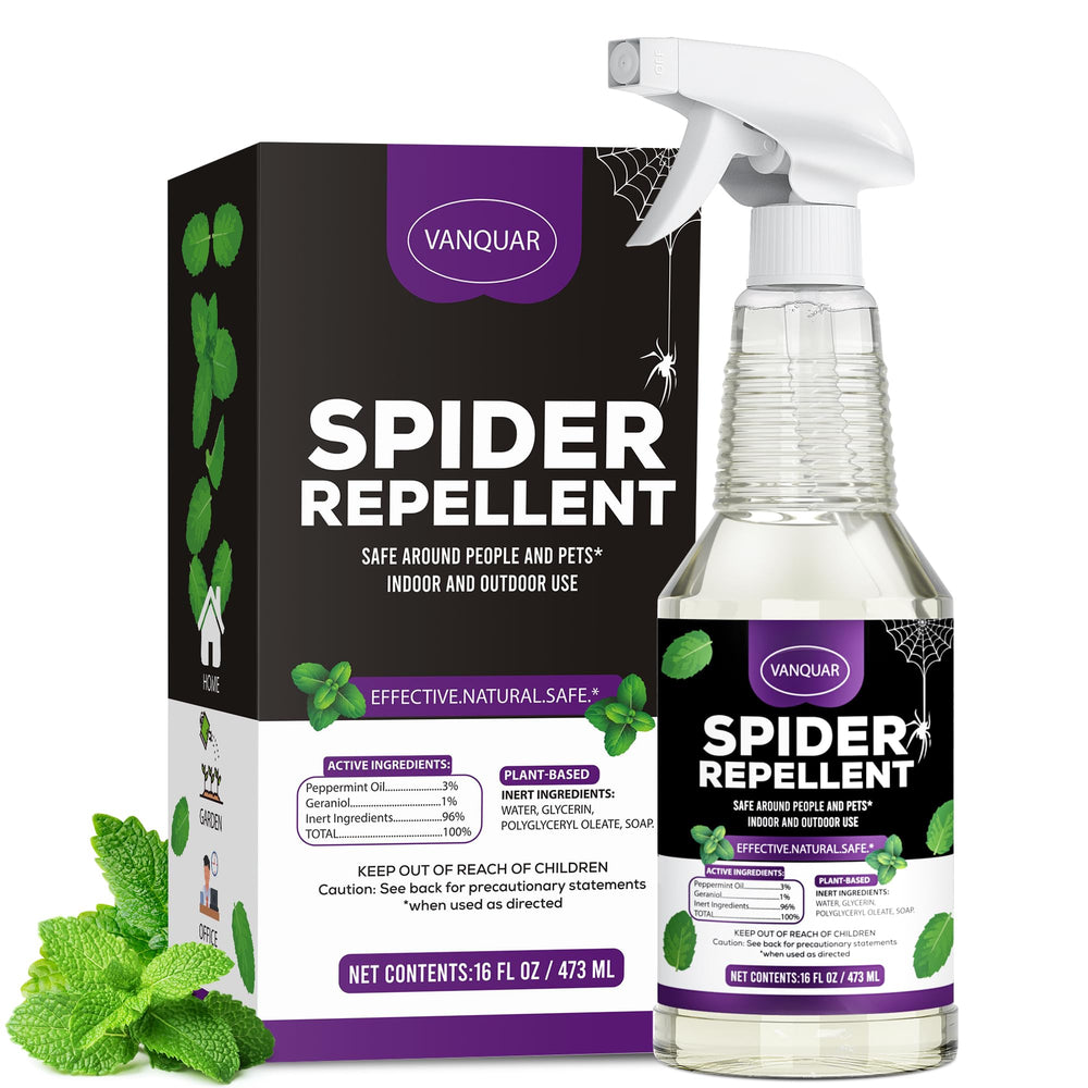 Vanquar Peppermint Oil Insect Repellent Spray 16 oz front view