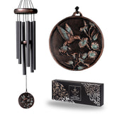 Vanquer 30" Hummingbird Wind Chimes front view with black finish