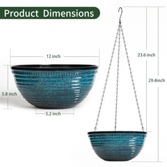 Vanslogreen 12 Inch Hanging Planter with chain attached