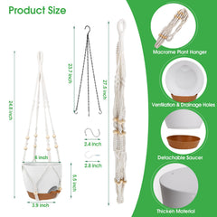 Vanslogreen hanging planter showing removable tray and drainage holes
